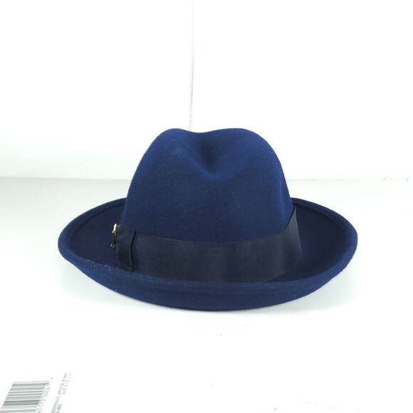 TORY BURCH Women\'s OS Blue 100% Wool Logo Fedora Hat main image 10